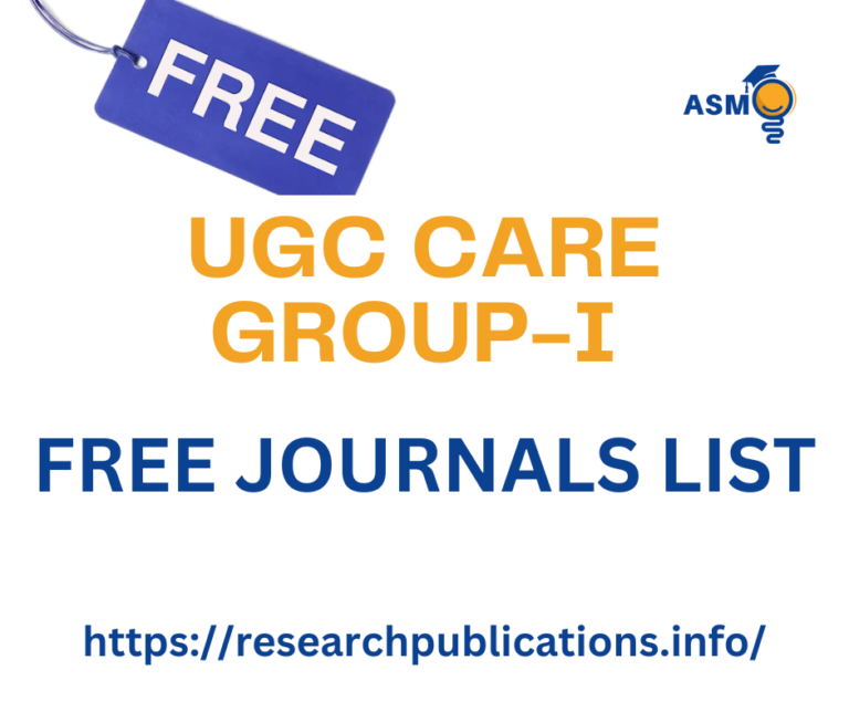 UGC CARE GROUP I FREE JOURNALS LIST