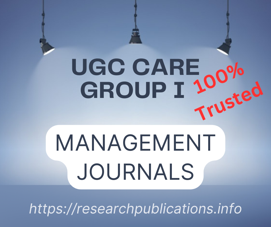 UGC CARE Group I MANAGEMENT ONLINE JOURNALS